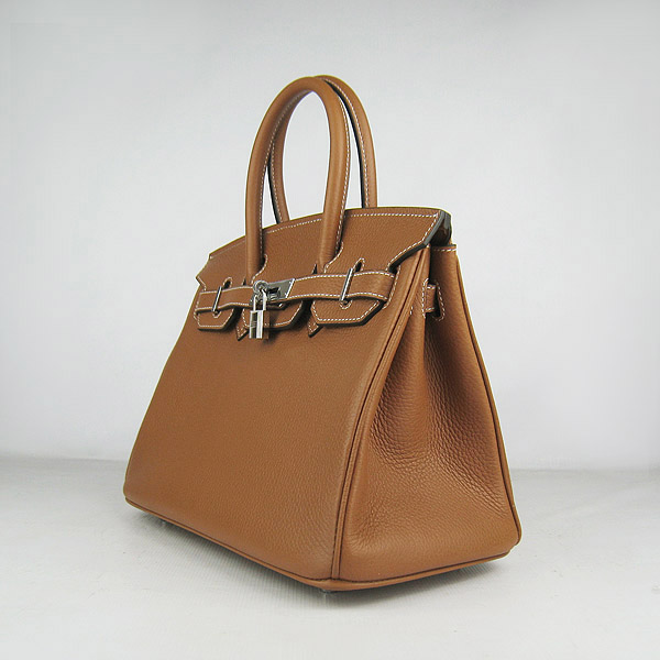 Replica Hermes Birkin 30CM Togo Leather Bag Light Coffee 6088 On Sale - Click Image to Close